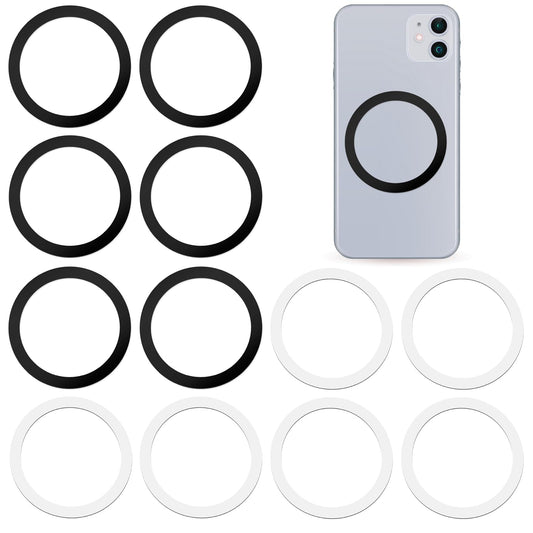 LXUEJIE 12 PCS Universal Metal Ring Magnet Sticker, Adapter Ring Sticker for Phone Cases & Wireless Charger Ultra-Thin Magnetic Adapter Magnetic Rings for Car Holder & Wireless Charging(Not Magnet)