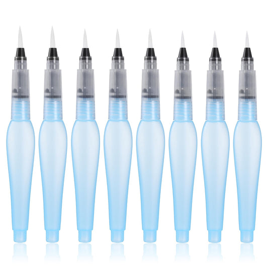 BOHUIZ 8Pcs Watercolor Brush Pens, Refillable Water Brush Pens Premium Leakproof Watercolor Pen for Watercolour Painting Artists Calligraphy Gouache