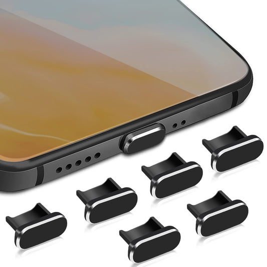 cobee Anti Dust Plugs for Micro USB, 6PCS Aluminum Alloy Port Cover Plugs Dust Plug Cover Metal Charging Port Dust Protectors Cap for Micro USB Smartphone Devices