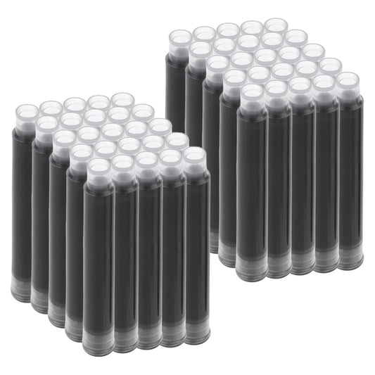 Amaxiu 50 Pcs Balck Fountain Pen Ink Cartridges, Fountain Pen Ink Refills Compatible with 3.4 mm Bore Diameter Calligraphy Pen Fountain Pen(3.4mm)
