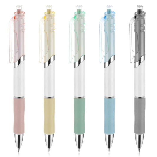 Amabro 5Pcs Gel Pens, 0.5mm Black Ink Retractable Gel Pens Rolling Ball Gel Pens Fine Point Fast Dry Smooth Writing Aesthetic Pens for School Office Home Supplies