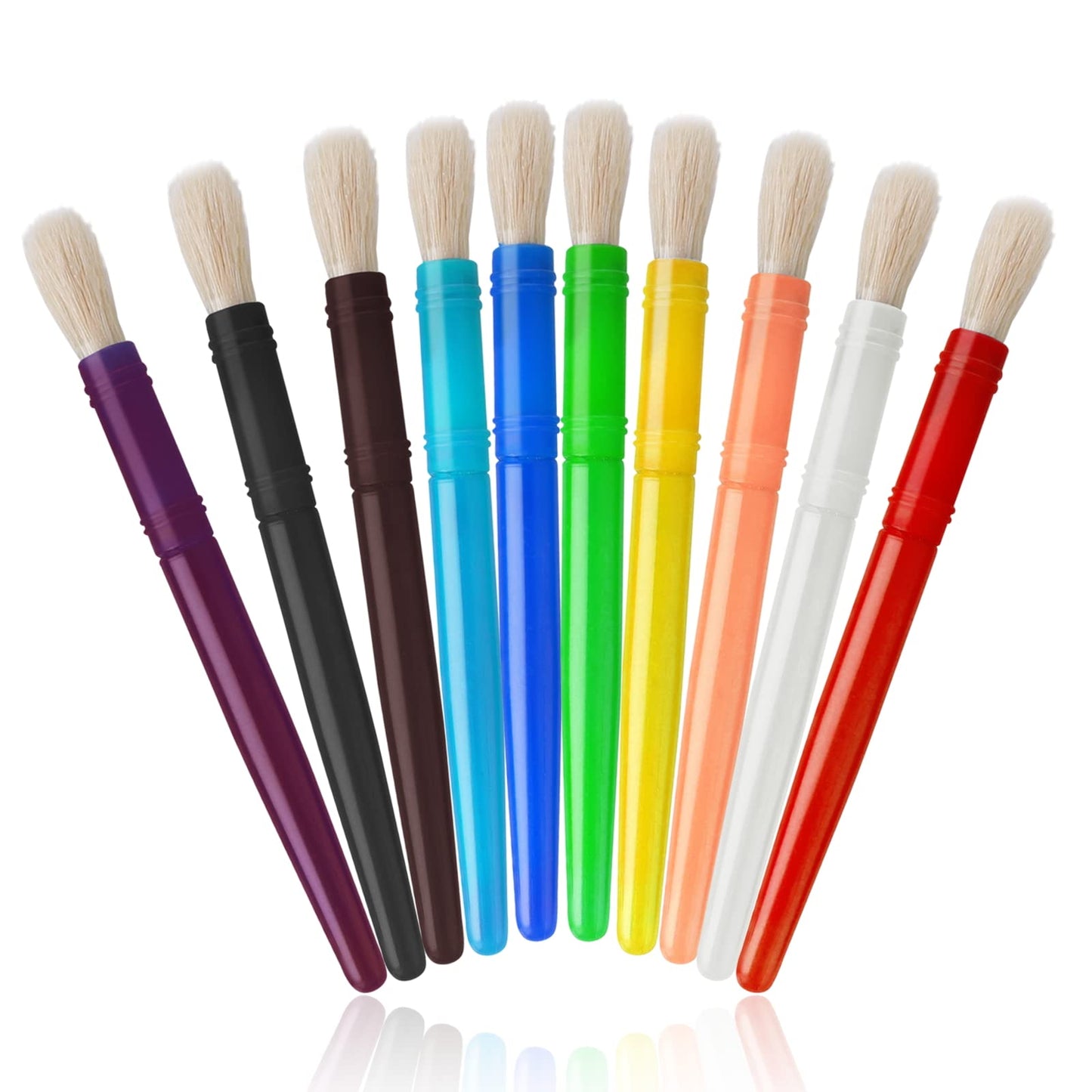 cobee Painting Brushes for Kids, 10 Pieces Kids Painting Brushes Colorful Children Paint Brushes Large Round Head Paint Brushes Toddlers Painting Tools for School Classroom Art