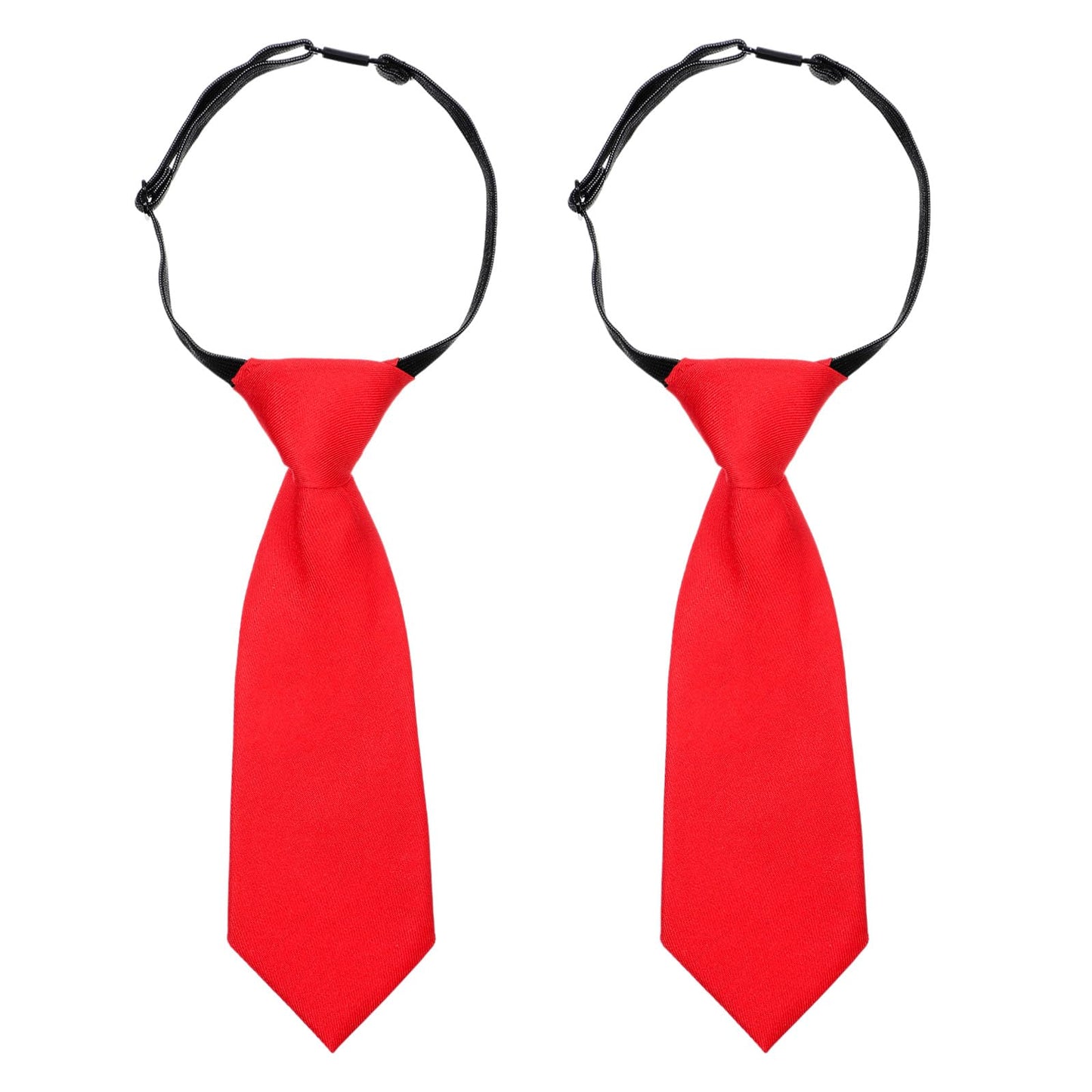 TIESOME 2 PCS Ties for Kids Boys Necktie Adjustable, Kids Necktie for Age 8-12 Kid Neckties for Wedding School Graduation(Red)