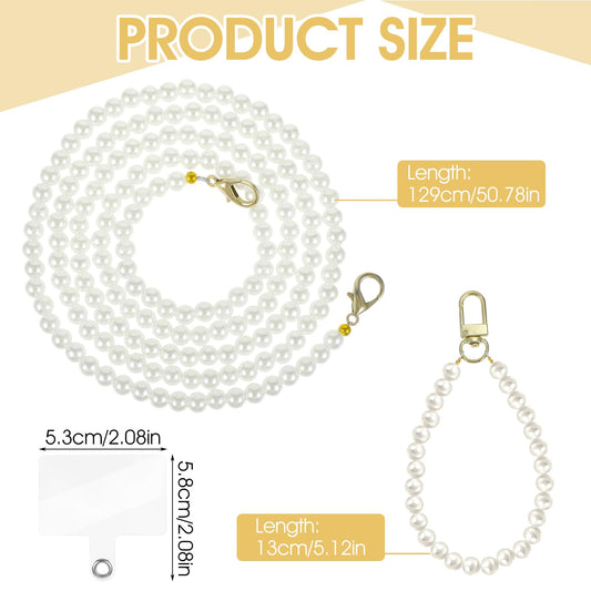 AOZUO Pack of 2 Mobile Phone Chain Beads, Anti-Lost Mobile Phone Chain, Universal Mobile Phone Chain, Phone Neck Strap, Hands-Free Phone Wrist Strap, Removable Crossbody Phone Chain with 2 Pieces