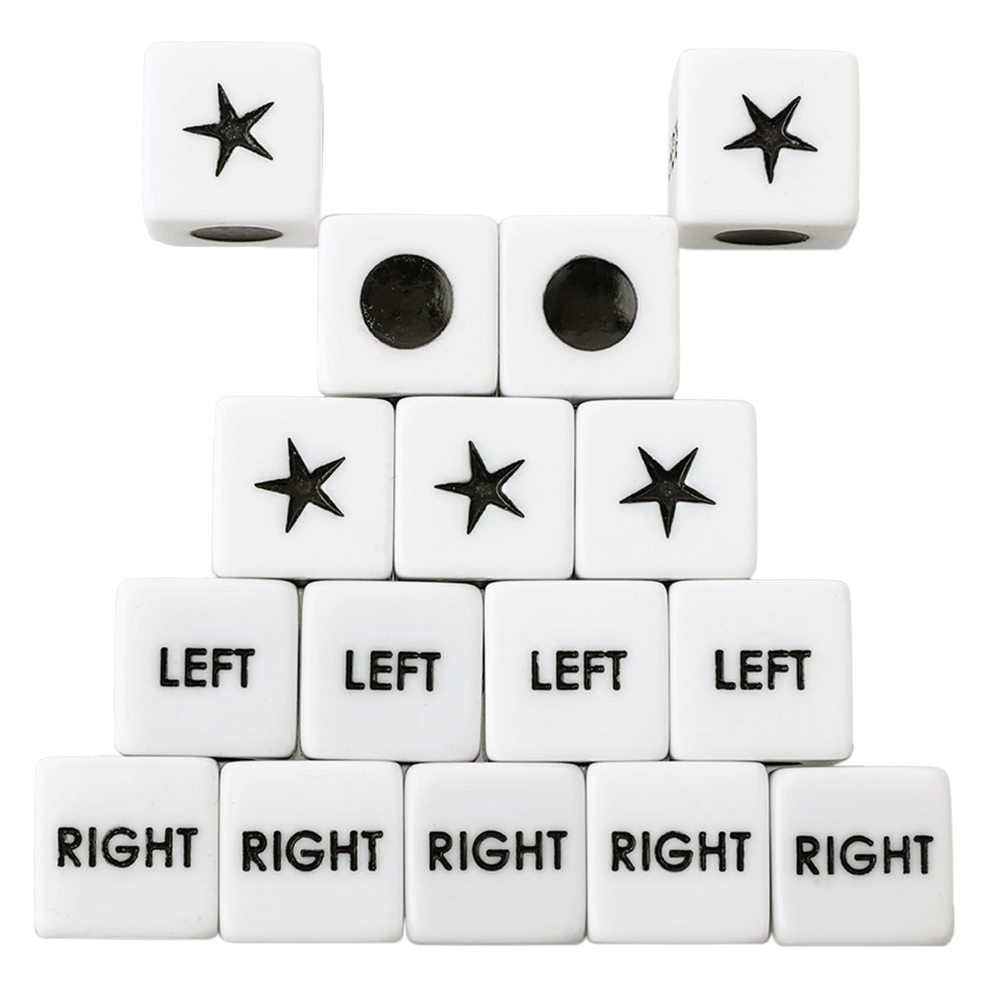 Amaxiu 16 Pcs Left Right Center Dice,16mm Standard Size Dice Game Accessories Fun Left Right Center Games Dice for Adults And Family Party Entertainment