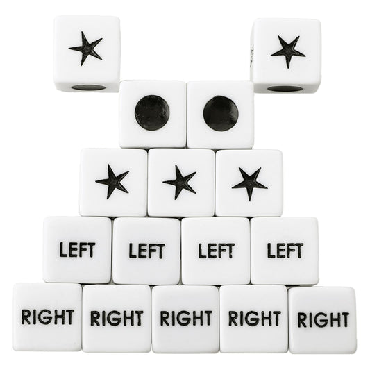 Amaxiu 16 Pcs Left Right Center Dice,16mm Standard Size Dice Game Accessories Fun Left Right Center Games Dice for Adults And Family Party Entertainment