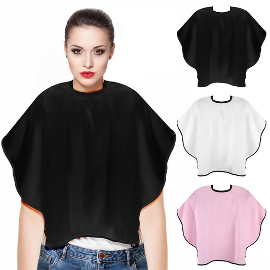 AOZUO 3pcs Makeup Capes, Hair Cutting Shampoo Capes Short Barber Cape Makeup Apron for Clients Beauty Salon Makeup Bibs with Adjustable Closure for Hair Beauty Salon Makeup Accessories(3 Colors)