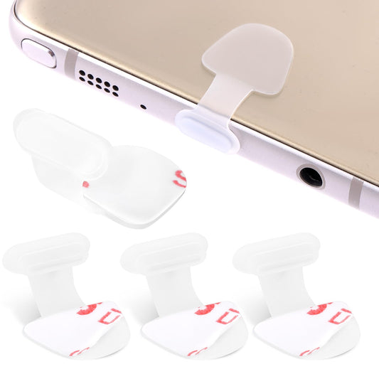 Amabro 4PCS Type C Port Dust Plug, USB C Dust Cap Anti-Dust Charging Port Plug Silicone Dust Protector Anti Dust Plug Cover Anti-Lost Protective Case Compatible with Laptop Smartphone (Transparent)