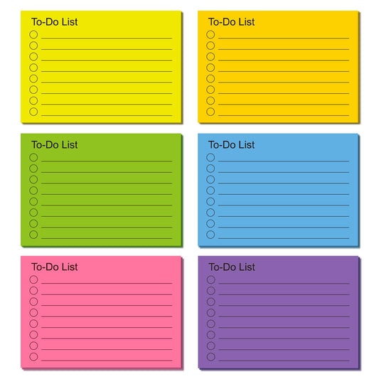 Amaxiu to do List Self Stick Notes, 6 Pack Colorful Line Sticky Notepads Daily Planner Sticky Notes Task Reminder Note Pads for Daily List Planning School Office Home