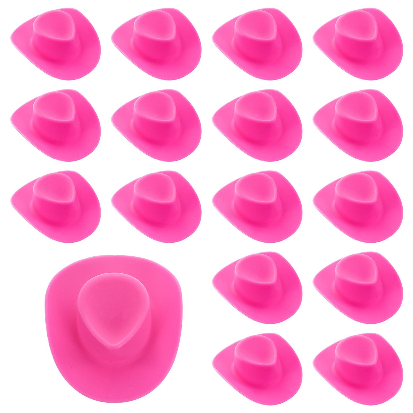 cobee Doll House Mini Cowgirl Hat, 20PCS Pink Western Doll Cowboy Hats Cute Cake Topper Plastic Doll Hats Party Dress Hat Decoration Accessories for Pretend Play Dollhouse Decoration