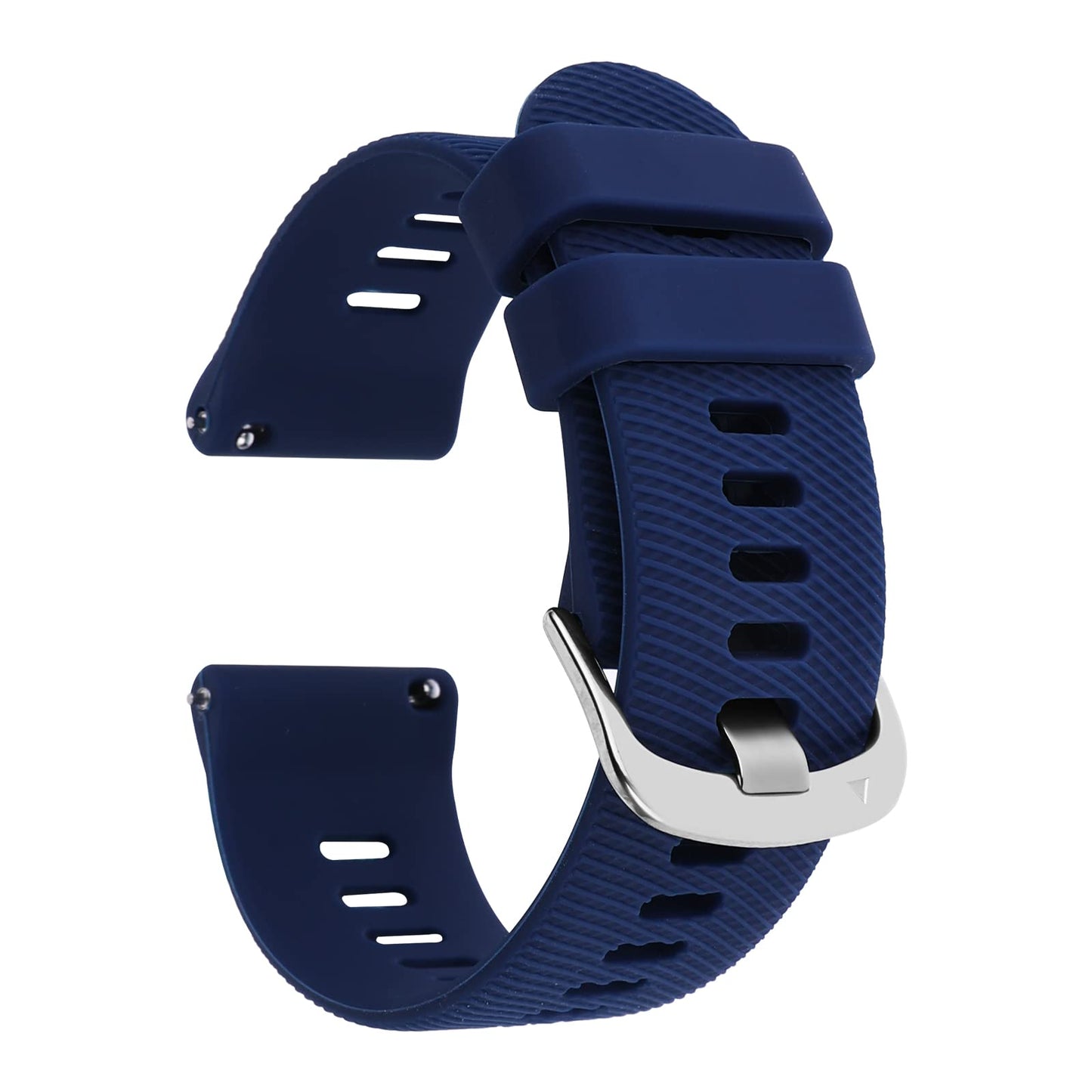 TIESOME Silicone Rubber Watch Bands, Silver Stainless Steel Buckle, Quick Release, 18mm 20mm 22mm Smartwatches Bands for Men and Women Waterproof Sport Watchbands (22mm, Blue)