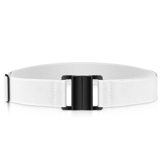 Giantree Invisible Elastic Belt for Women, Adjustable No Show Stretch Belt with Flat Buckle for Jeans Pants Dresses (White)