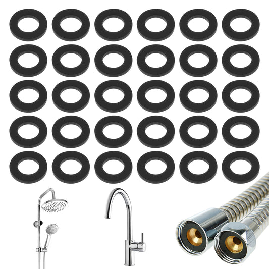 LXUEJIE 30 Pack Shower Hose Washers, Rubber Washers Seals 1/2 Inch Hose Washer Seal Tap Sealing Rings Shower Head Washer for Showers Head and Hosees Connecting
