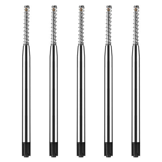 Giantree Replaceable Ballpoint Pen Refills, 5pcs 0.7mm Retractable Metal Ball Point Refills with Spring Smooth Writing Pen Refills for School Office Supplies (Metal Black)