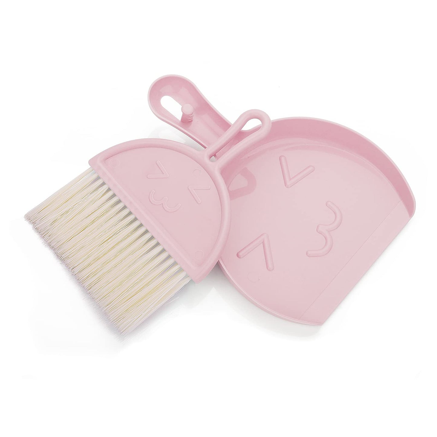cobee Mini Dustpan and Brush Set, Small Broom and Dustpan Cleaning Set Portable Table Top Brush Set Dining Table Crumb Sweeper Cleaning Tools with Soft Bristles Sweeper and Dust Pan for Office(Pink)