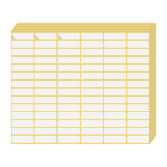 Andibro 1260 Pcs White Labels Sticker, Removable Rectangular Labels Small Sticky Labels Blank Self Adhesive Labels Writable Price Tags for Envelopes File Folders Jars Boxes (10 * 31MM) 15 Sheets(B)