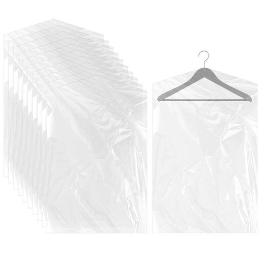 Molain 24 Pack Garment Bags for Hanging Clothes, Plastic Garment Bags Clear Clothes Covers for Closet Storage, Dry Cleaner Bags Hanging Dust-proof Garment Bags for Dry Cleaner Home Storage(60x90cm)