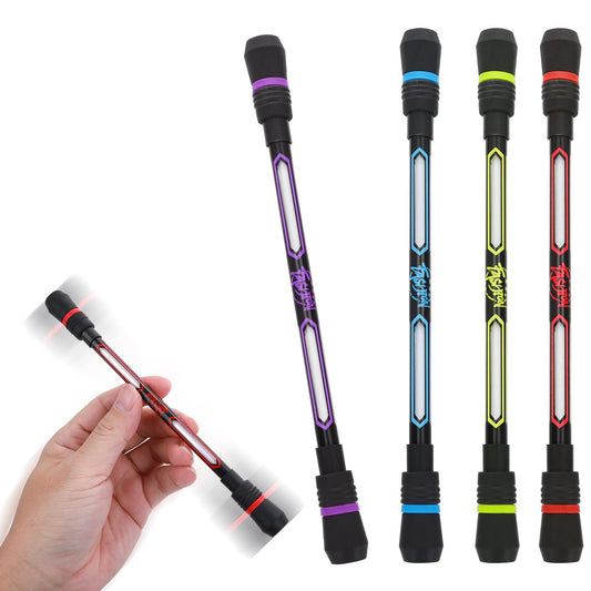 Amabro 4 Pieces Spin Cool Pens, Rolling Finger Spin Game Pens with Weighted Ball Anti-Slip Stationery Set with Refills Black Ink for Students Entertainment Pressure Relief (0.5mm)