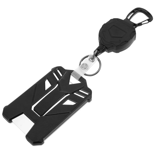 Amaxiu Heavy Duty Badge Holder with Retractable Keychain, 80cm/31.5 Retractable Badge Reel Accessories with Belt Clip Tactical ID Card Holder Self Retractable Carabiner Badge Reel Key Ring(A)