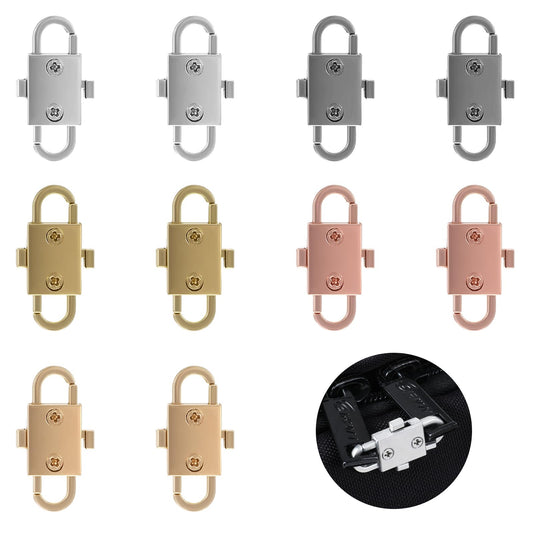 JIEYAO 10 Pcs Zipper Locks Anti Theft, Theft Deterrent Zipper Clips for Backpack, Side-Opening Double-Button Zipper Puller Keep The Zipper Closed Purse Locks for Handbags Luggage Suitcase