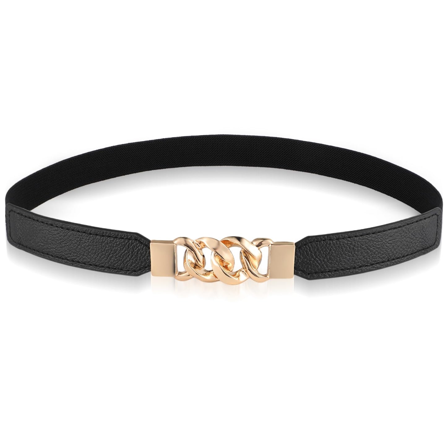 GEEHUA Women Elastic Skinny Belt, Stretchy Thin Belt Invisible Stretch Belts Ladies Waist Belt Waistband for Dress Jeans(Black)