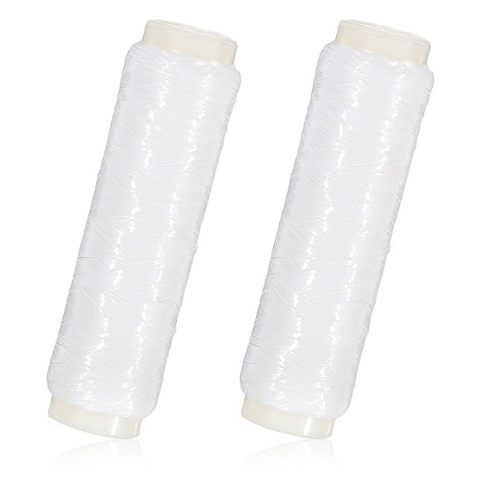 Molain Fishing Thread, Nylon Elastic Invisible Magic Fishing Line Fishing Bait Thread 0.2 mm Length 656 Feet Per Spool Stretchy Fishing Line for Salmon Sturgeon Bass(2 Pcs)