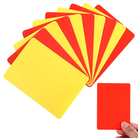 Bewudy 10pcs Soccer Referee Cards, Red Yellow Cards Referee Warning Penalty Card Resistant Referee Card Warning Ejection for Umpire Judge for Sport Competition Training