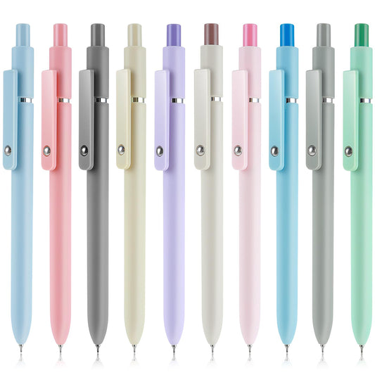 cobee 10 Pcs Aesthetic Gel Ink Pens, 0.5mm Cute Black Ink Pen Fine Point Gel Pens Smooth Writing Ballpoint Pen for Journaling School Office Gift Supplies