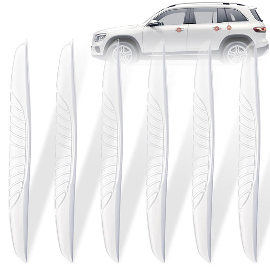 AOZUO Pack of 6 Car Door Edge Protectors, Universal Door Edge Protection, Car Rubber Car Door Protection, Car Door Edge Protection, Car Door for Rear View Mirror, Doors, Door Handle (White)