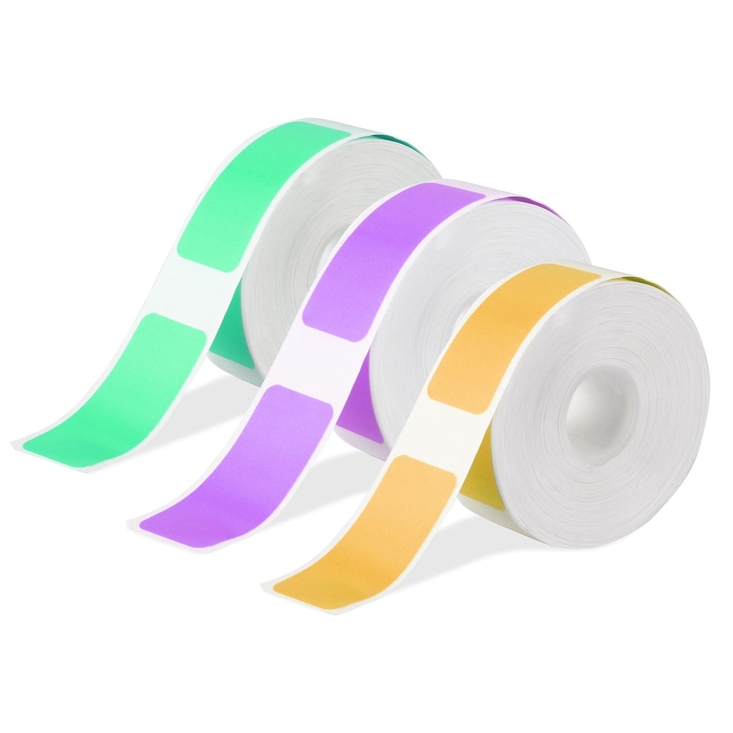Giantree 3 Rolls Label Maker Tape, 15 x 30mm Thermal Label Printing Paper Self-Adhesive Label Tape Portable D30 Label Printer Tapes for Office School Home(Green+Purple+Orange)