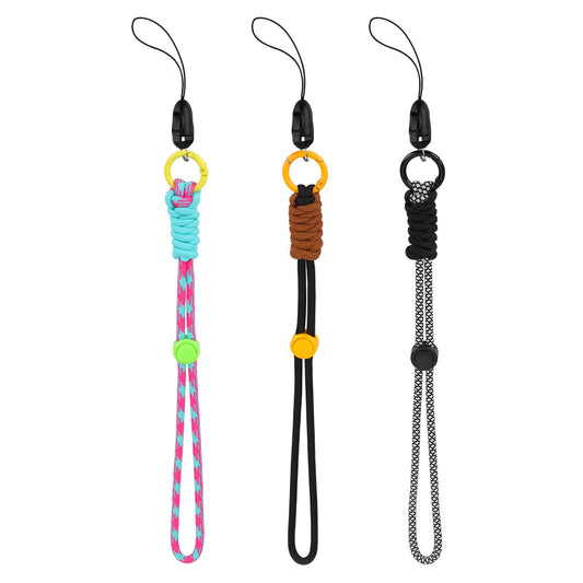 Amaxiu 3pcs Hand Wrist Strap Lanyard, Mixed Colored Nylon Wrist Lanyards, Adjustable Phone Wrist Straps, 10.2" Wrist Strings for Cameras, USB Flash Drives, Keys, Keychains, ID Name Tag, Wallet