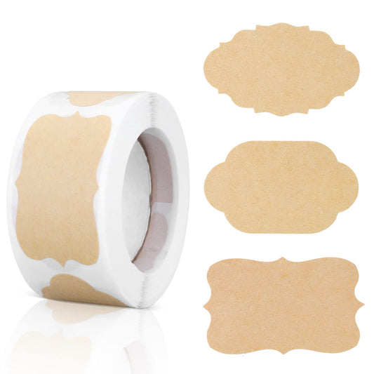 Molain Kraft Tags Sticker（250pcs）,Gift Tags Stickers Gift Stickers Label Gift Tags for Holiday Bottle and Food Jars Christmas Stickers Blank Stickers,1.2×2 inches (B)