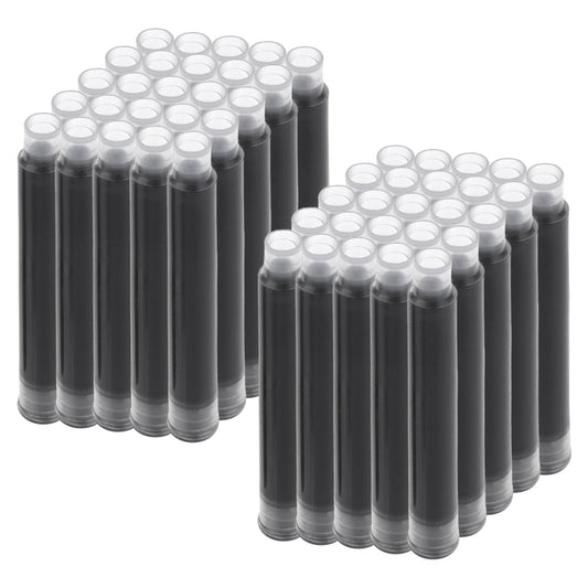 cobee 50 Pieces Fountain Pen Balck Ink Cartridge, Fountain Pen Ink Refills for Calligraphy Pen 3.4 mm Bore Diameter(3.4mm)
