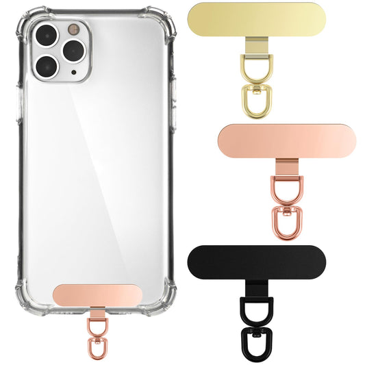 HJZHII Pack of 3 Stainless Steel Mobile Phone Chain Holder Patch, Mobile Phone Strap Universal Tether Tabs, Lanyard Mobile Phone Chain, Universal Pads, Anti-Theft Mobile Phone Strap Pads for Phone,