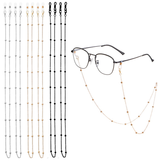 Cobee 6 Pcs Eyeglass Chains, Stylish Beaded Eyeglass Chains Vintage Reading Glasses Chain with Eyeglasses Loop Sunglasses Chain Eyeglasses Holders Around Neck for Women