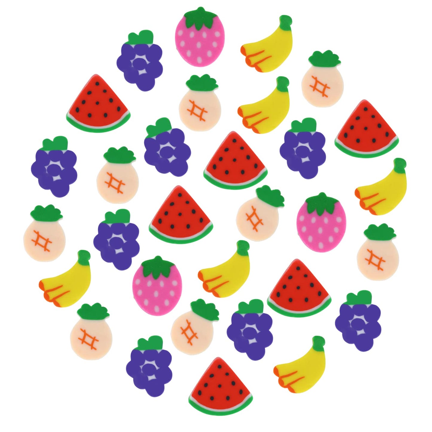 Cobee Mini Erasers for Kids, 100 Pieces Cute Animal Pencil Eraser Mini Pencil Erasers Novelty Erasers for Party Favors School Homework Rewards Gift (Fruit Shape)