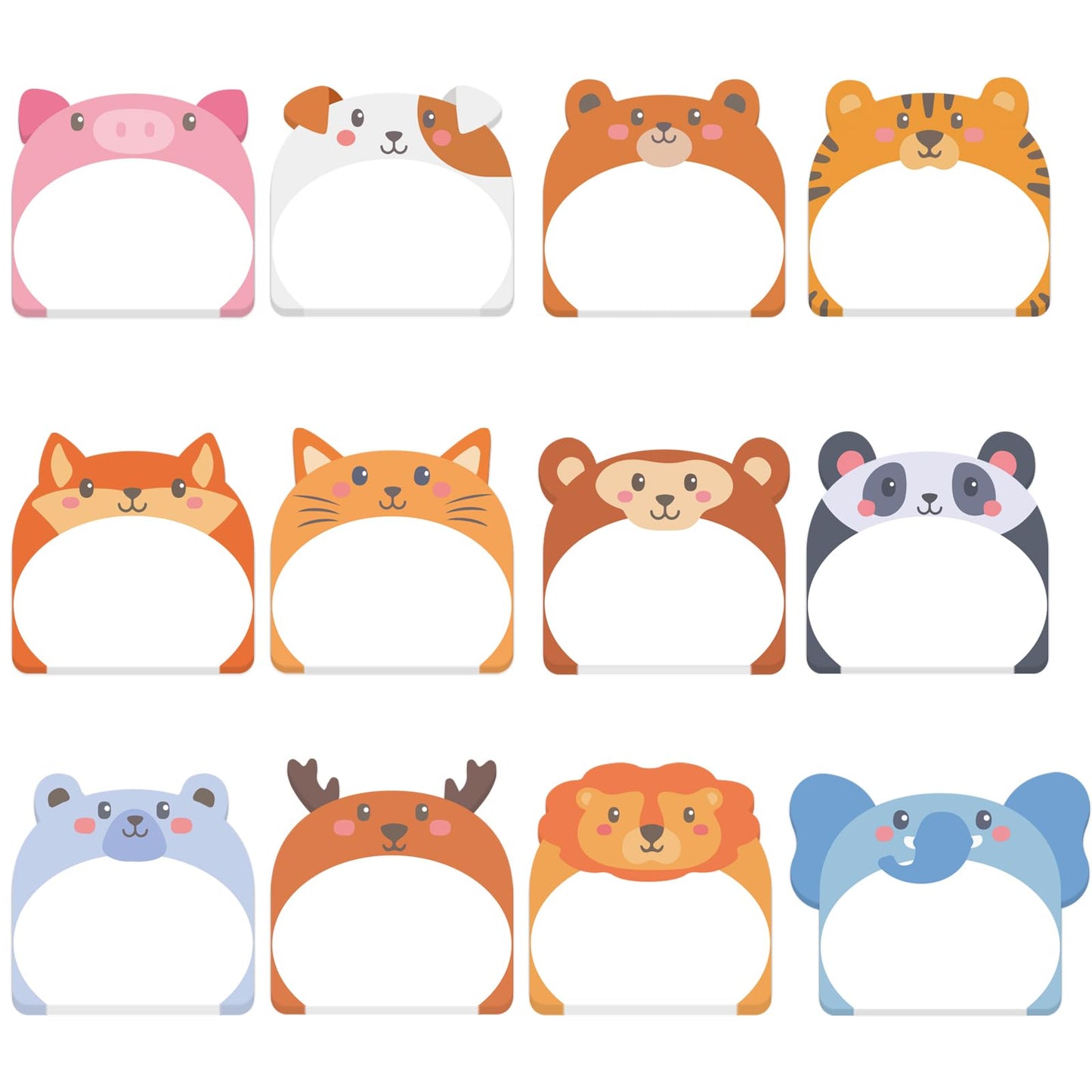 TIESOME 12 Shape Cute Animal Sticky Notes, Kawaii Self-Stick Notepads Cartoon Markers Flags Cute Sticky Memo Pads Students Home Office Gifts Tab Supplies 320 Sheets