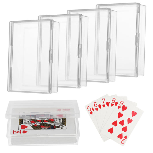 Jeffdad 5pcs Blank Playing Card Case, Clear Card Deck Box Plastic Playing Game Card Storage Box for Bank Cards, Business Cards, Playing Cards, Game Card