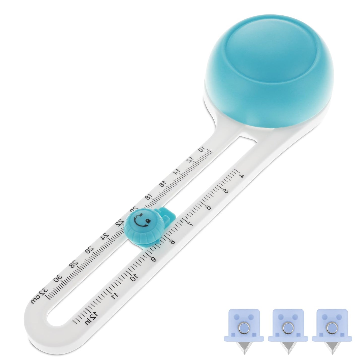 TIESOME Circle Cutter Tool for Paper Crafts, Adjustable Circular Rotary Cutter Round Cutting Knife Cardboard Circle Cutter with 3 Replaceable Blades Craft Cutting Tools Cutting Diameter 4in to 12.6in