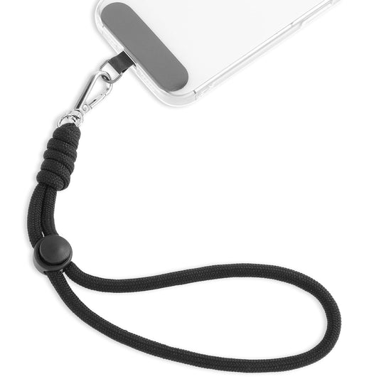 HJZHII Mobile Phone Chain Short, Universal Mobile Phone Chain, Adjustable Hand Strap, Mobile Phone Chain, Mobile Phone Strap, Adjustable for Wrist, Most Phones, Anti-Loss with Ultra Thin Patch, black,