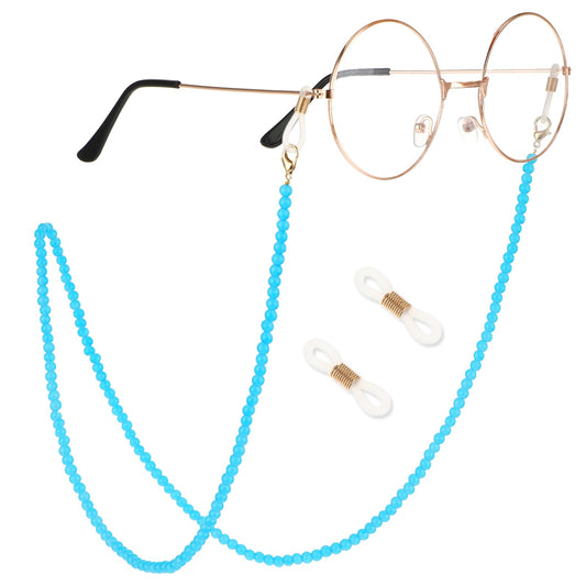 Molain Women's Eyeglass Chain, Bead Eyewear Retainer Sunglasses Chain Reading Glass Necklace Lanyard Mask Chain for Women Anti-slip for Glasses Accessories(Sky Blue)