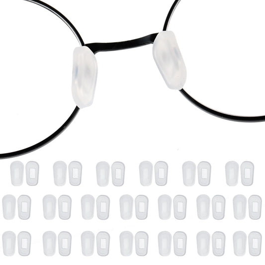 Bewudy 20 Pairs Eyeglass Nose Pads for Glasses Push Fit, Slip-On Glasses Nose Pad Silicone Nose Pads for Eyeglasses, Designed to Fit The Screw-in Mount Type Glasses (Large Size)