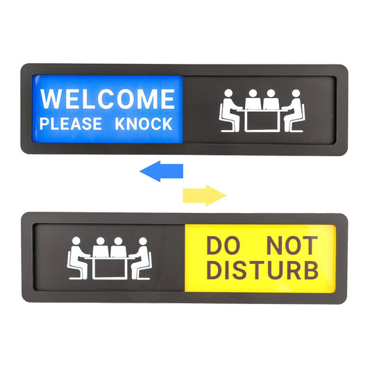Giantree Slide Do Not Disturb Sign/Welcome Please Knock Sign, Strong Self-Adhesive Privacy Slider Door Indicator Sign with Clear Bold Text for Home Office Restroom Conference Hotel Hospital 7"x 2"