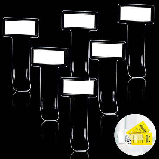 AOZUO 6 Pcs Car Windshield Parking Card Holders Clear Parking Card Clip Plastic with Self-Adhesive Transparent Visible Bill Clip, Universal Car Accessories