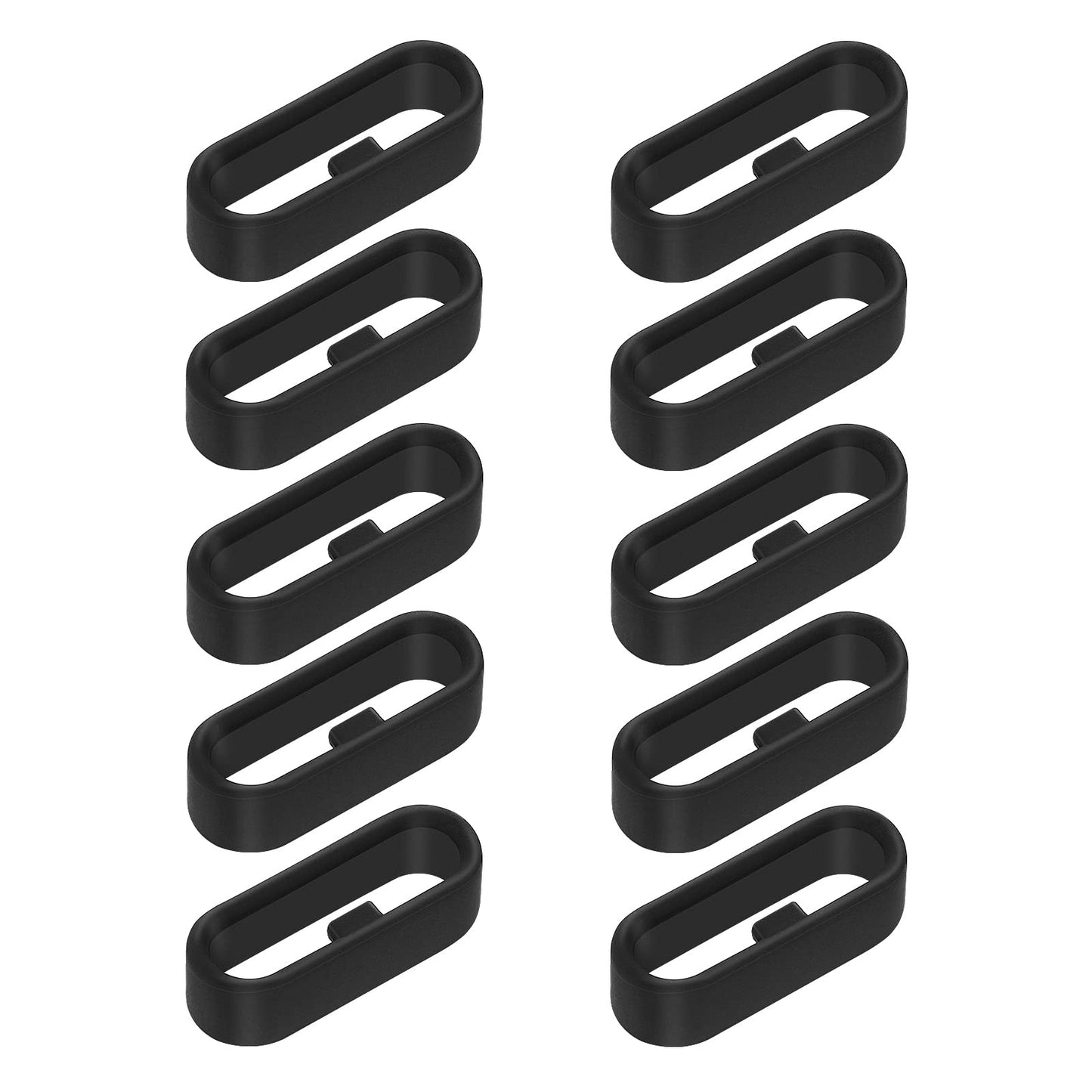 cobee Watch Strap Loop, Silicone Watch Strap Rings, 10pcs Black Replacement Watch Band Loops, Watch Band Keeper Retainer Fastener Rings Parts, Watch Band Holder for Smart Sport Watch (22mm, Black)