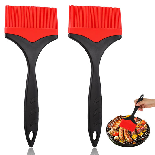 MBAIYO Large Butter Brush for Cooking, 2pcs 3.94'' Silicone Basting Pastry Brushes Extra Wide Oil Bolosy Heat Resistant Brush for Spread BBQ Baking Grilling Dishwasher Kitchen Bread cookie