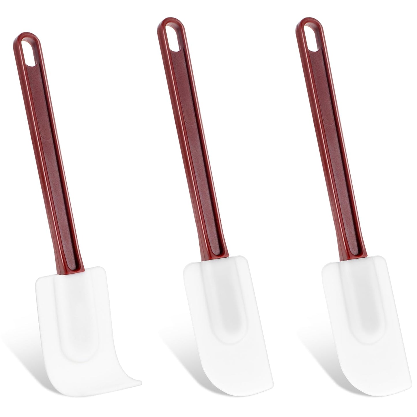 MBAIYO 3Pcs High Temp Silicone Spatulas Set,10inch Commercial Grade Heat Resistant Rubber Scraper with Handle for Kitchen Baking Cooking