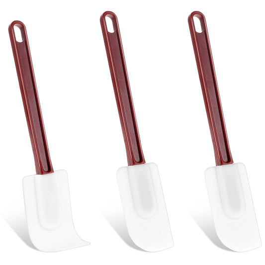 MBAIYO 3Pcs High Temp Silicone Spatulas Set,10inch Commercial Grade Heat Resistant Rubber Scraper with Handle for Kitchen Baking Cooking