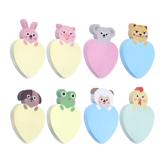 Molain Self-Stick Note Pads, 8 Pack Animal Shapes, 200 Sheets, Multicolor, for Home, Office, School Use, Gift