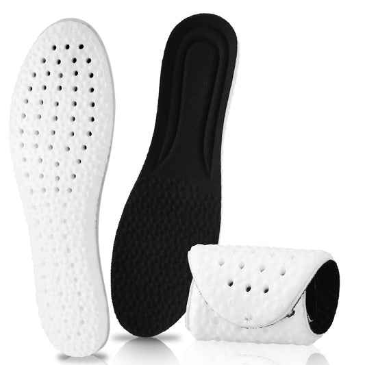 Amaxiu Memory Foam Shoe Insole, Shock Absorption Sports Inserts Anti-Slip Cropable Insoles Arch Support Orthotic Insoles Soft Elastic Insoles for Men Women